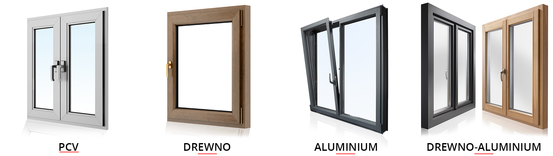 rodzaje okien - PCV, drewniane, aluminium, drewniano-aluminiowe